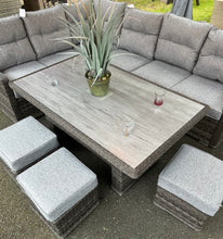 Load image into Gallery viewer, The Antigua Dining Set (ceramic printed glass) with adjustable table