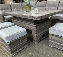 Load image into Gallery viewer, The Antigua Dining Set (ceramic printed glass) with adjustable table