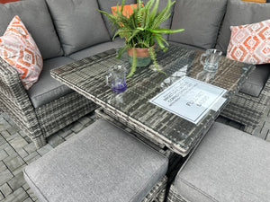 Brocton Compact Corner Dining Set- Adjustable Table