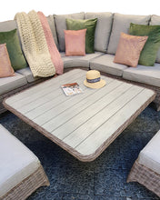 Load image into Gallery viewer, The Bermuda Large Rattan- Corner Dining- Sofa Set- Brushed Aluminium Top- Grey Or Glass Top In Grey