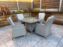 Load image into Gallery viewer, The Santorini square 4 seater fire pit set-