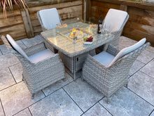 Load image into Gallery viewer, The Santorini square 4 seater fire pit set-
