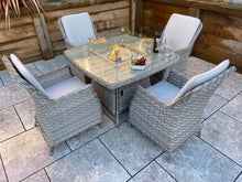 Load image into Gallery viewer, The Santorini square 4 seater fire pit set-