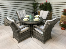 Load image into Gallery viewer, The Florida 4 seat Round Dining Set