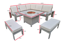 Load image into Gallery viewer, The Orlando L Shape Dining Fire Pit Set