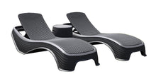 Load image into Gallery viewer, Denver Polypropylene- Sun Lounger and Ice Bucket Set- Black