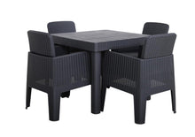 Load image into Gallery viewer, Denver Polypropylene- 4 Seater Square Dining Set- Black