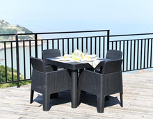 Load image into Gallery viewer, Denver Polypropylene- 4 Seater Square Dining Set- Black