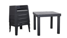 Load image into Gallery viewer, Denver Polypropylene- 4 Seater Square Dining Set- Black