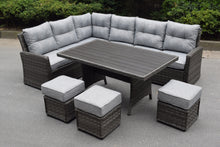 Load image into Gallery viewer, Antigua Rattan Dining Set- Glass or Polywood Top - Grey or Nature