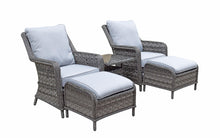 Load image into Gallery viewer, Hatherton Rattan- Two Seater Foot Stall Set- Grey