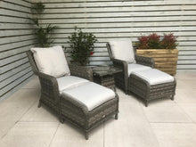 Load image into Gallery viewer, Hatherton Rattan- Two Seater Foot Stall Set- Grey