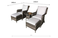Load image into Gallery viewer, Hatherton Rattan- Two Seater Foot Stall Set- Grey