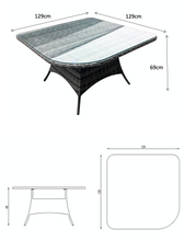 Load image into Gallery viewer, The Bermuda Large Rattan- Corner Dining- Sofa Set- Brushed Aluminium Top- Grey Or Glass Top In Grey