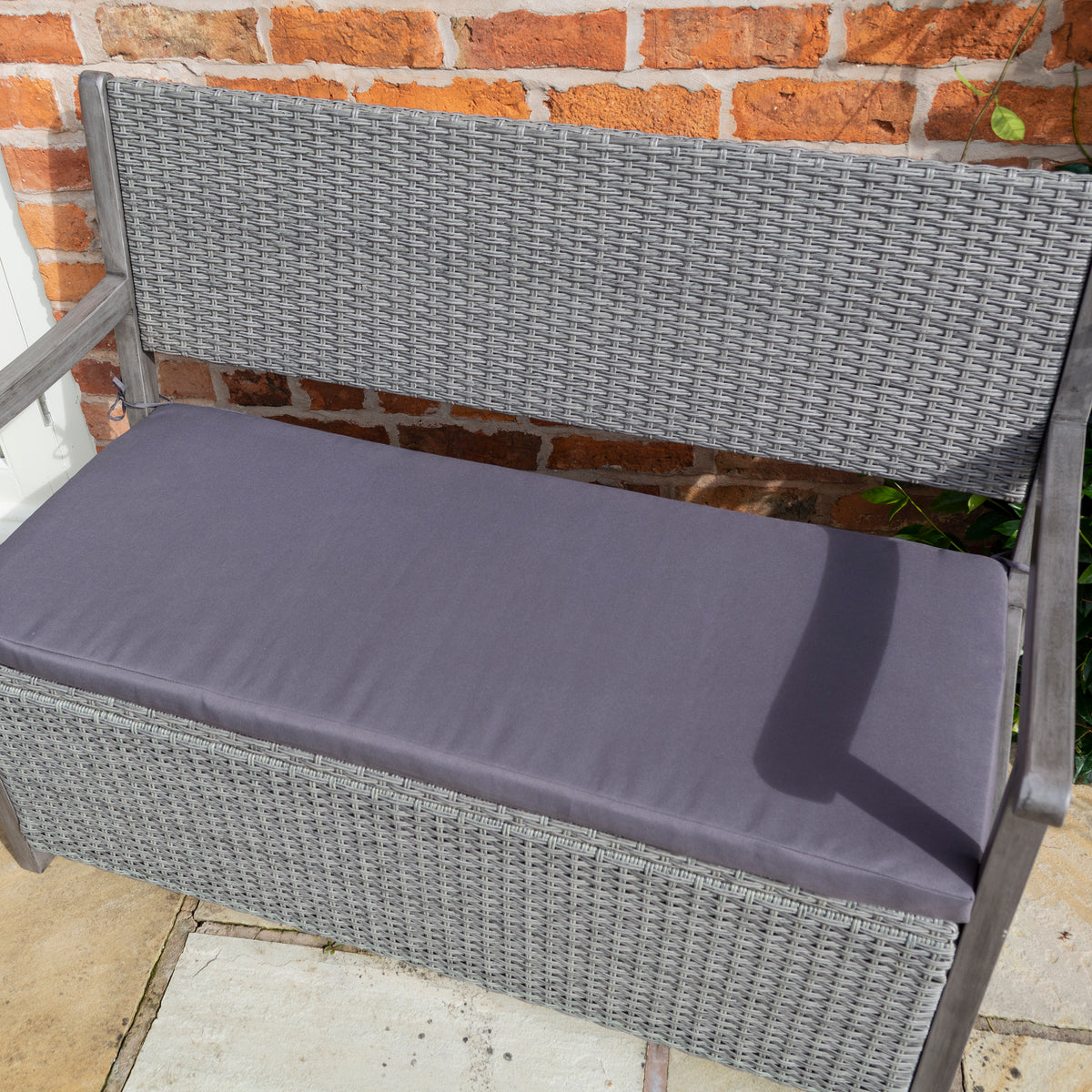 Rattan outlet bench grey