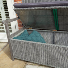 Load image into Gallery viewer, Burley Rattan- Storage Bench- Grey