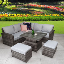 Load image into Gallery viewer, Keswick Rattan- Corner Dining Set- Grey