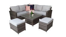 Load image into Gallery viewer, Keswick Rattan- Corner Dining Set- Grey