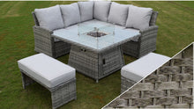 Load image into Gallery viewer, Hatherton Fire Pit Casual Dining Set- Dark Grey