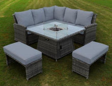 Load image into Gallery viewer, Hatherton Fire Pit Casual Dining Set- Dark Grey