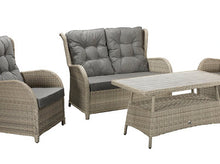 Load image into Gallery viewer, Miami High Back Coffee Dining Set- Creamy Grey Wicker
