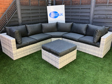 Load image into Gallery viewer, Milan Rattan- Corner Lounge- L Shape Set- With or Without Matching Chair- Cloudy Grey