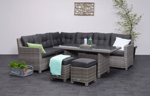 Load image into Gallery viewer, Brittany Rattan 5 Piece Dining Set- Grey