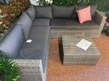 Load image into Gallery viewer, Reims Rattan- Corner Lounge- L Shape Set- Cloudy Grey