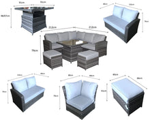 Load image into Gallery viewer, Keswick Rattan- Corner Dining Set- Grey