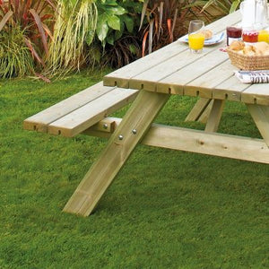 Wooden Oblong Picnic Table