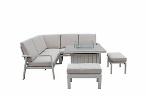 The Almeria Dining Set With Fire Pit