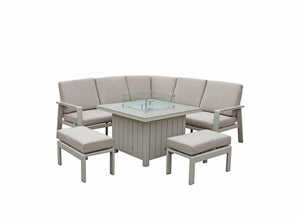 The Almeria Dining Set With Fire Pit