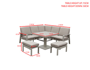 The Almeria Dining Set With Adjustable Table