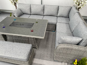 The Panama Fire Pit Dining Set