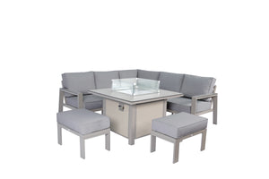 NEW 2025 Toledo Compact Corner Dining with Firepit Table