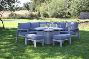 NEW 2025 Toledo Compact Corner Dining with Firepit Table