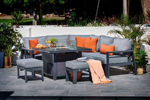 NEW 2025 Toledo Compact Corner Dining with Firepit Table