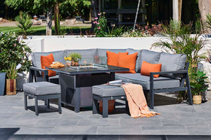 NEW 2025 Toledo Compact Corner Dining with Firepit Table