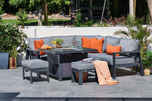 Load image into Gallery viewer, NEW 2025 Toledo Compact Corner Dining with Firepit Table
