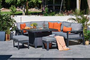 NEW 2025 Toledo Compact Corner Dining with Firepit Table