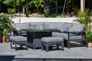 NEW 2025 Toledo Compact Corner Dining with Firepit Table