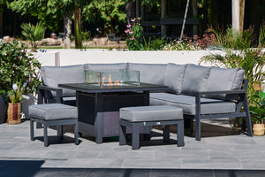 NEW 2025 Toledo Compact Corner Dining with Firepit Table