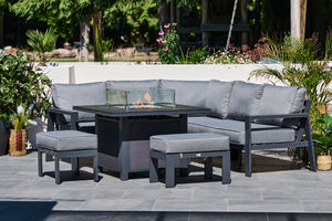 NEW 2025 Toledo Compact Corner Dining with Firepit Table