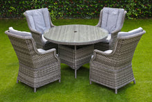 Load image into Gallery viewer, Hatherton Rattan-  4 or 6 Seater- Glass Top Round Dining Set - Grey or Natural

