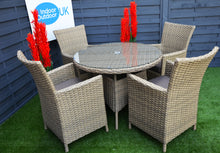 Load image into Gallery viewer, Derby Rattan 4 Seater- Round Dining Set- Cream
