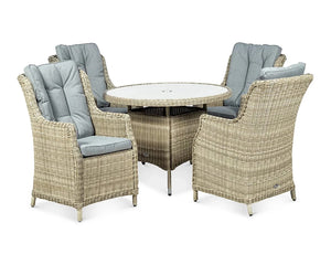 The Tuscany Deluxe High-Back Dining Set- 4 seat- Beige