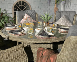 The Tuscany Deluxe High-Back Dining Set- 4 seat- Beige