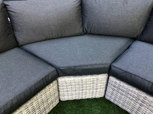 Milan Rattan- Corner Lounge- L Shape Set- With or Without Matching Chair- Cloudy Grey