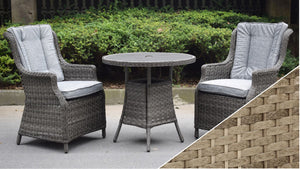 Hatherton Rattan- Bistro Set- Grey