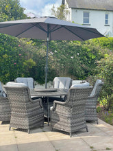 Load image into Gallery viewer, Hatherton Rattan- 4 or 6 Seater- Round Dining Set- Poly Wood Top- Grey or Natural
